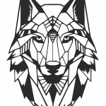 Cara de lobo geométrico - Vector descarganle para corte CNC y grabado laser gratis | Stanser