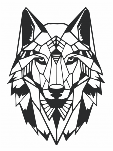 Cara de lobo geométrico