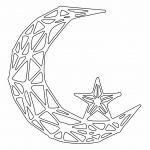 Luna con estrella - Vector descarganle para corte CNC y grabado laser gratis | Stanser
