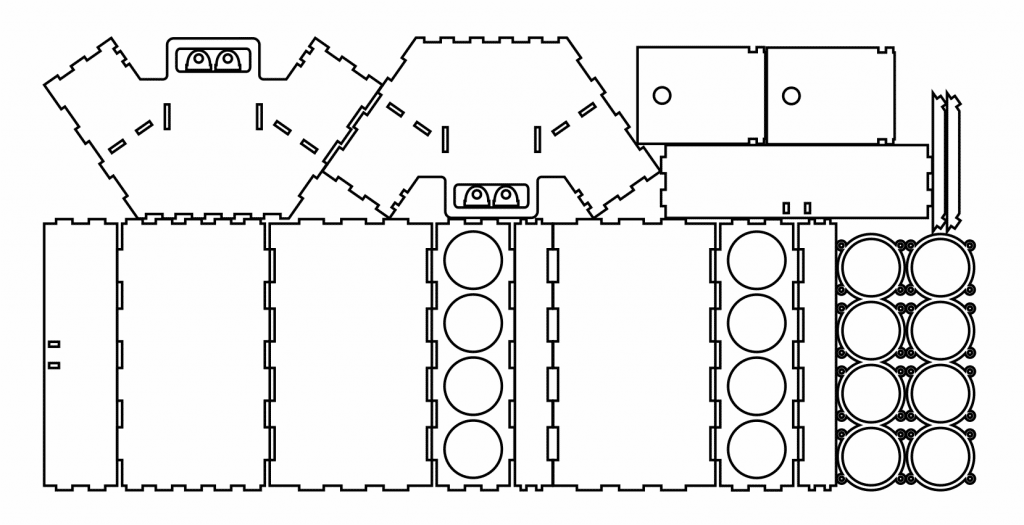 Motor V8 — vector para corte CNC