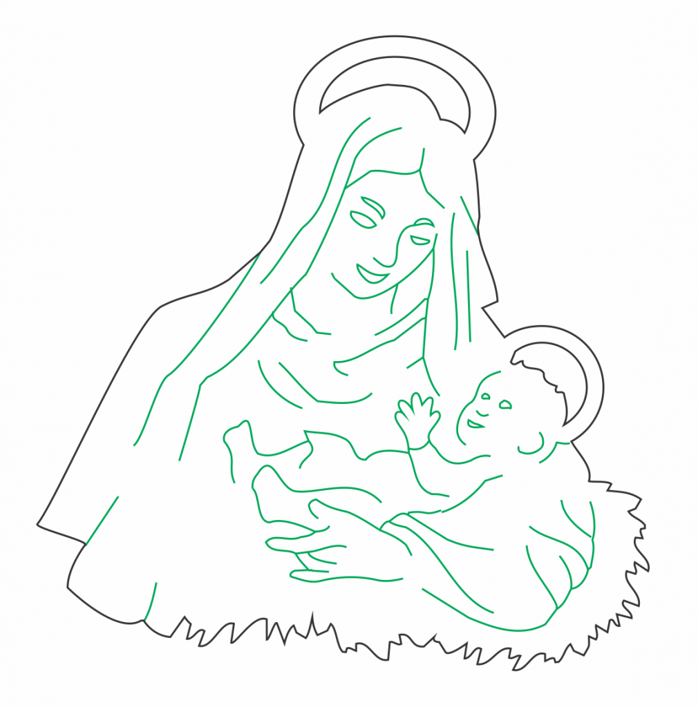 María y Jesús — vector para corte CNC