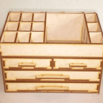Organizador chico (4 cajones) - Vector descarganle para corte CNC y grabado laser gratis | Stanser