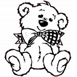 Oso con moño - Vector descarganle para corte CNC y grabado laser gratis | Stanser