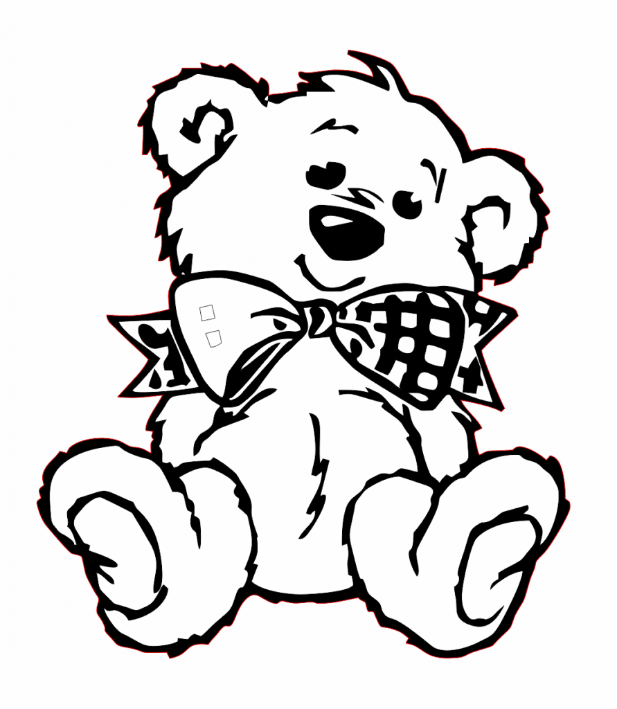 Oso con moño — vector para corte CNC