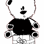 Oso con regalo - Vector descarganle para corte CNC y grabado laser gratis | Stanser