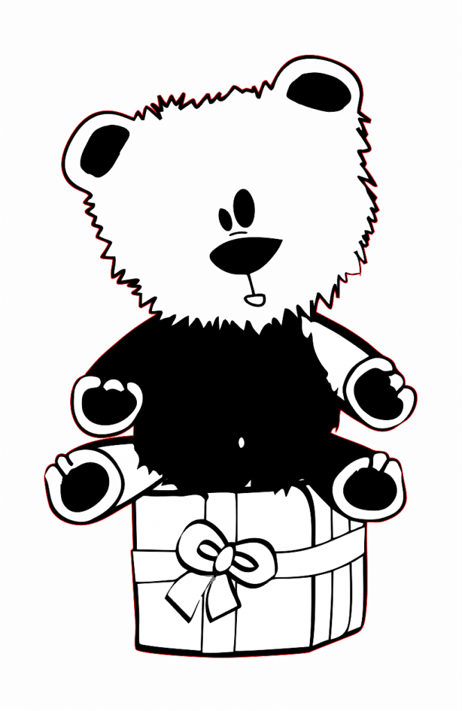 Oso con regalo — vector para corte CNC