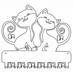 Llavero de pared "Gatos" - Vector descarganle para corte CNC y grabado laser gratis | Stanser