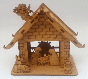 Nacimiento navideños con ángel