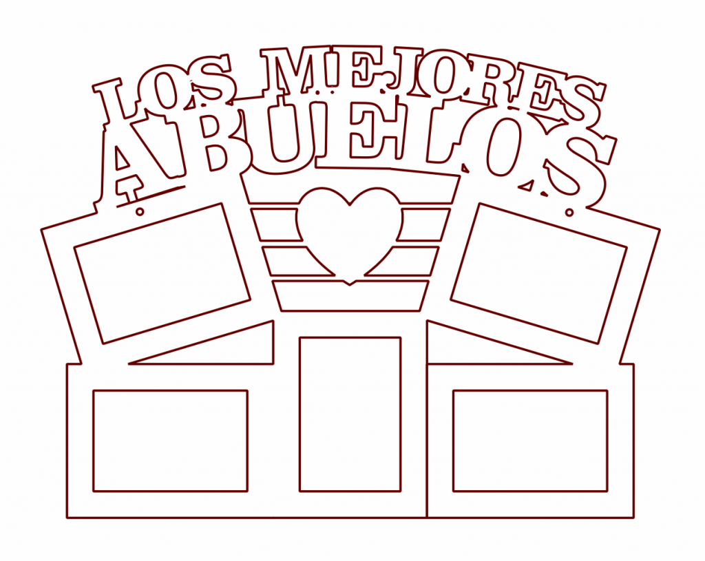 Marco múltiple para 5 fotos — vector para corte CNC