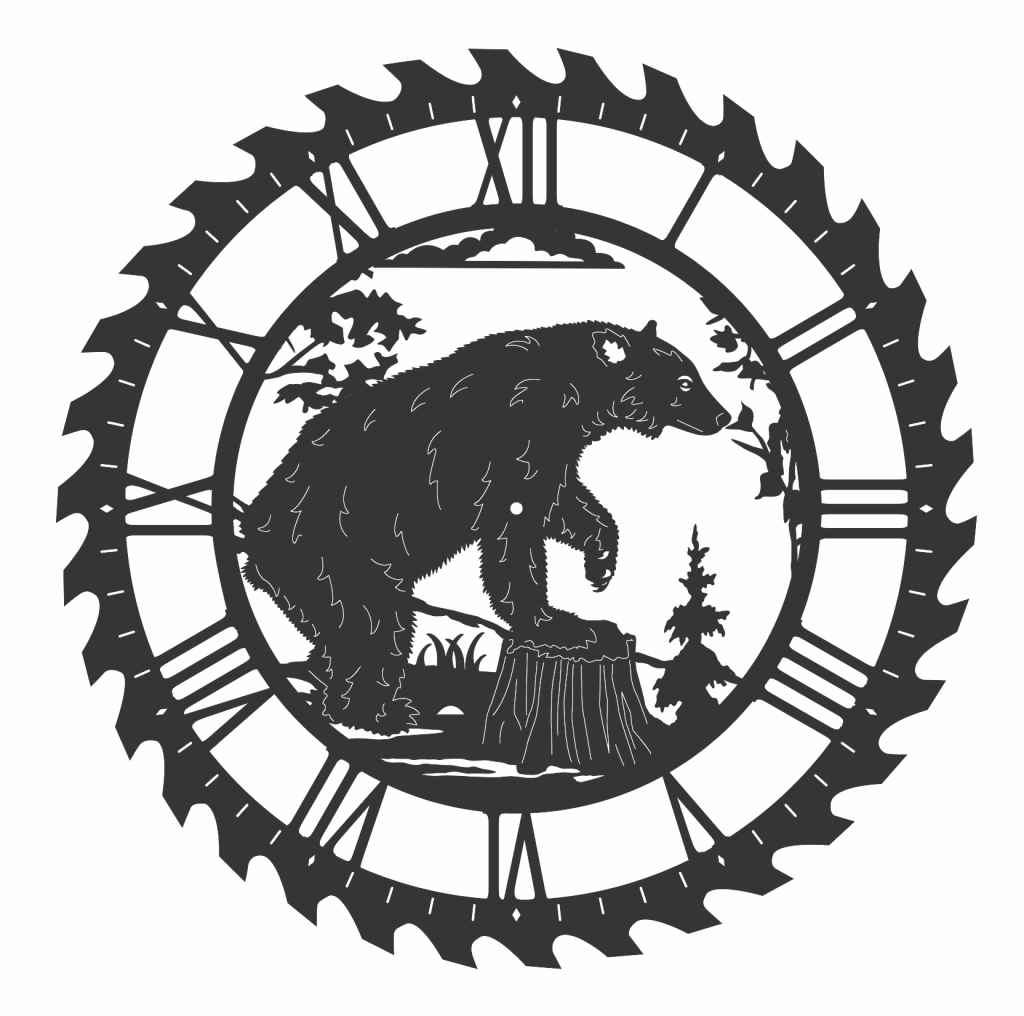 Reloj de oso — vector para corte CNC