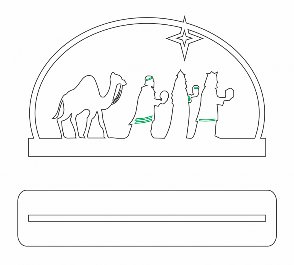 Decoración «Reyes Magos» — vector para corte CNC