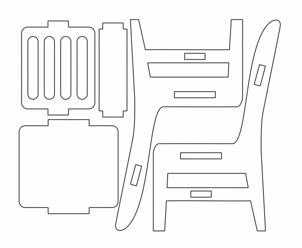 Silla escolar — vector para corte CNC