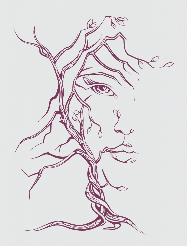 Árbol «Rostro de mujer» — vector para corte CNC