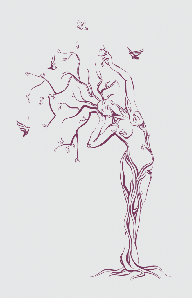 Árbol «Cuerpo de mujer» — vector para corte CNC