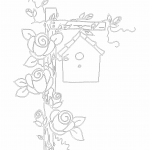 Casa de aves con rosas - Vector descarganle para corte CNC y grabado laser gratis | Stanser