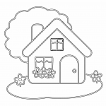 Casa con flores - Vector descarganle para corte CNC y grabado laser gratis | Stanser