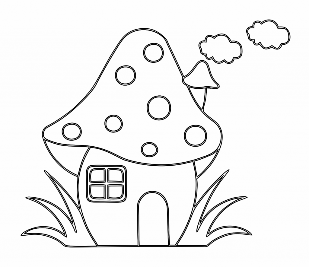 Casa de hongo — vector para corte CNC