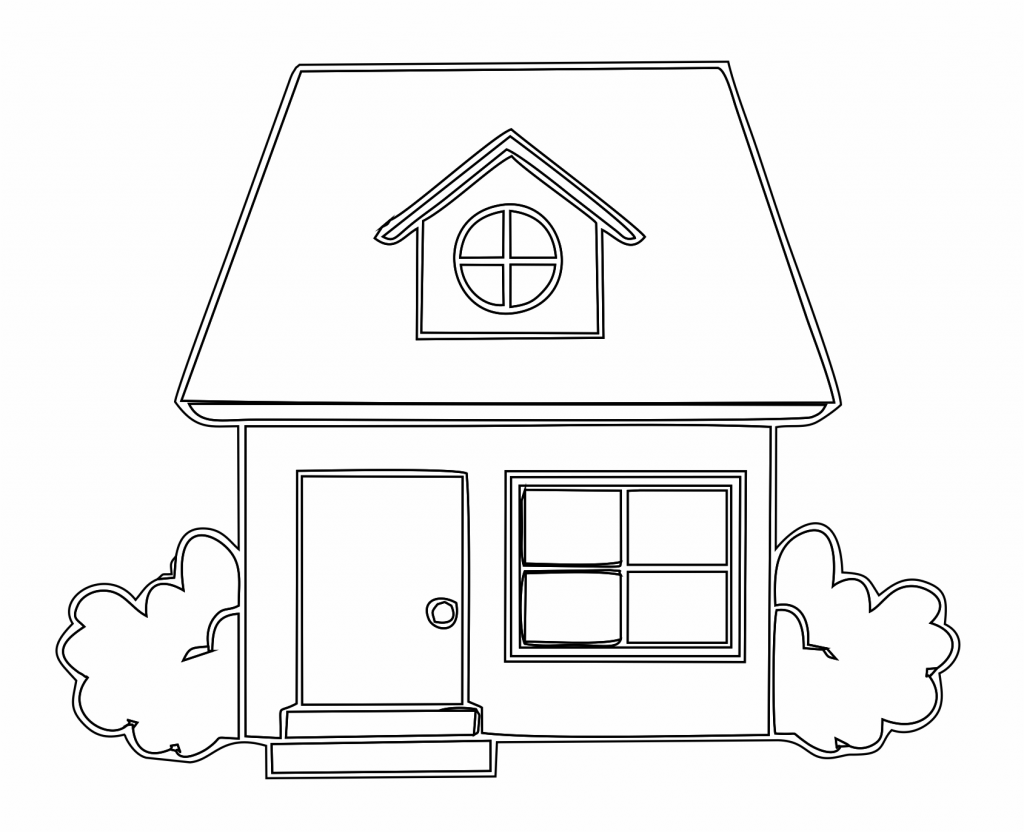 Casa de ventana redonda — vector para corte CNC