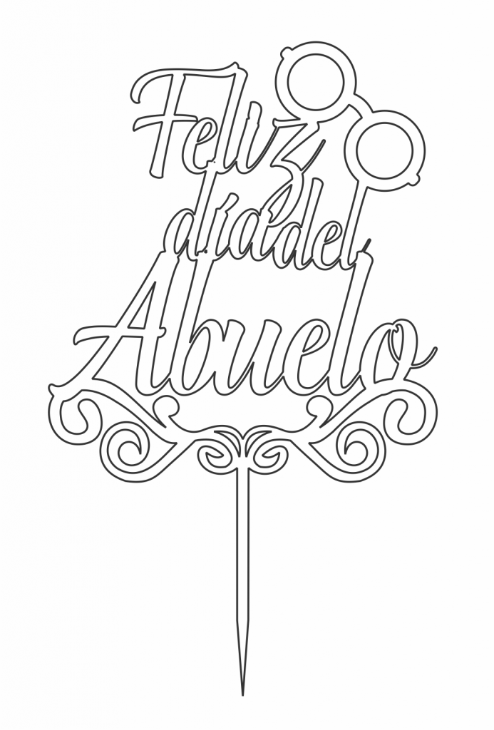 Topper del día del Abuelo 2 — vector para corte CNC