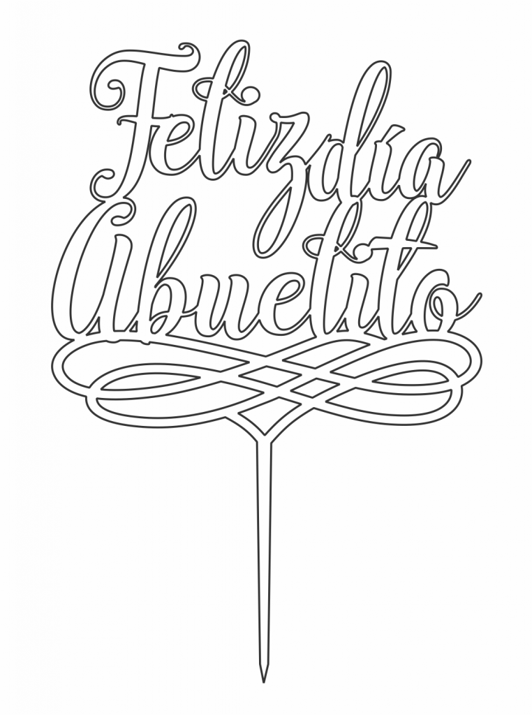 Topper del día del Abuelo 3 — vector para corte CNC