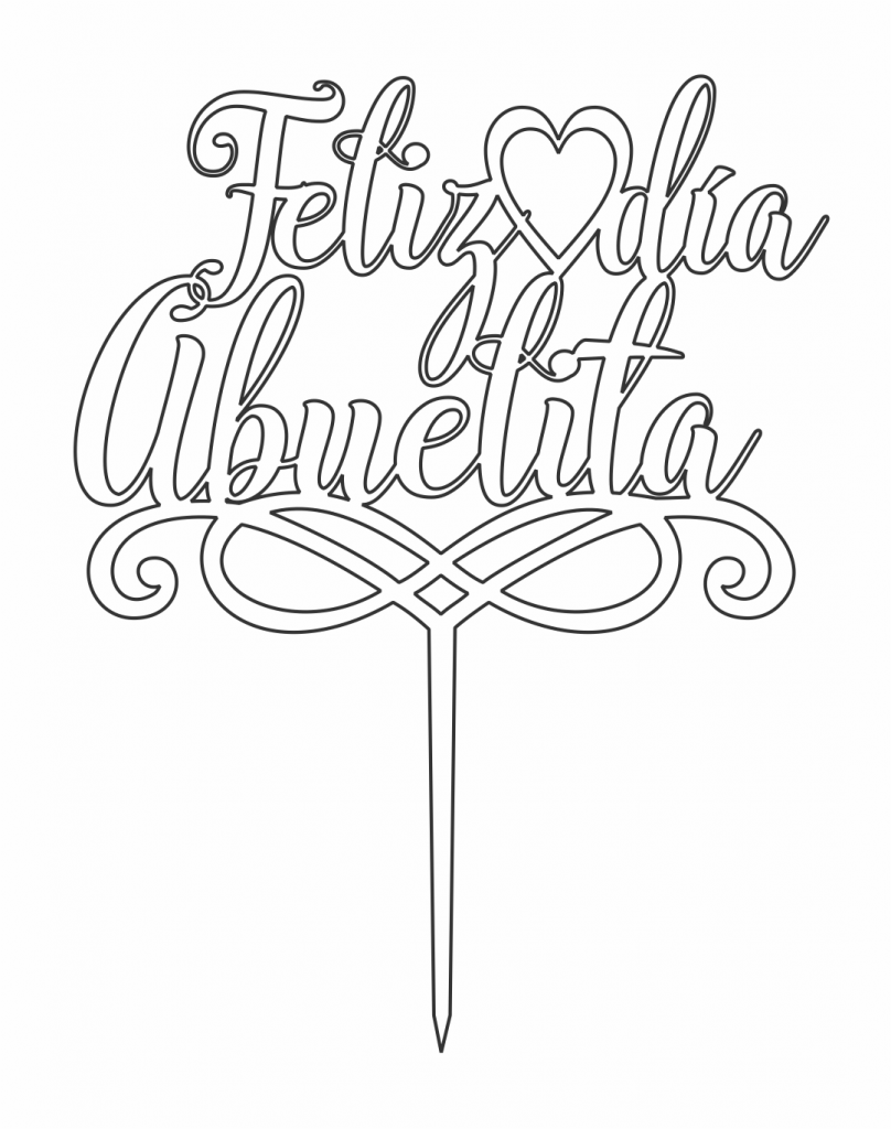 Topper del día del abuelo 4 — vector para corte CNC