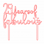 Topper "25 años" - Vector descarganle para corte CNC y grabado laser gratis | Stanser