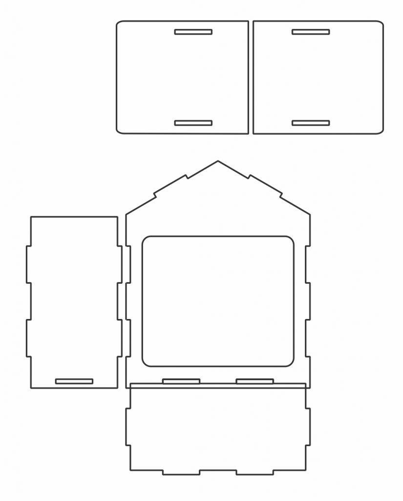 Alcancía de casa — vector para corte CNC