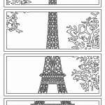 Set de cuadros "Torre Eiffel" - Vector descarganle para corte CNC y grabado laser gratis | Stanser