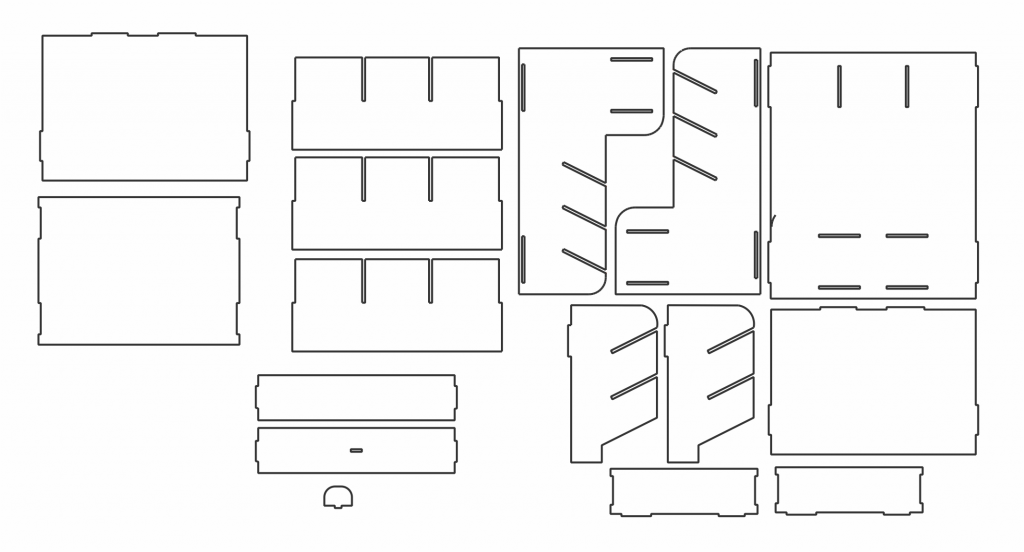 Miniorganizador 25x30cm — vector para corte CNC