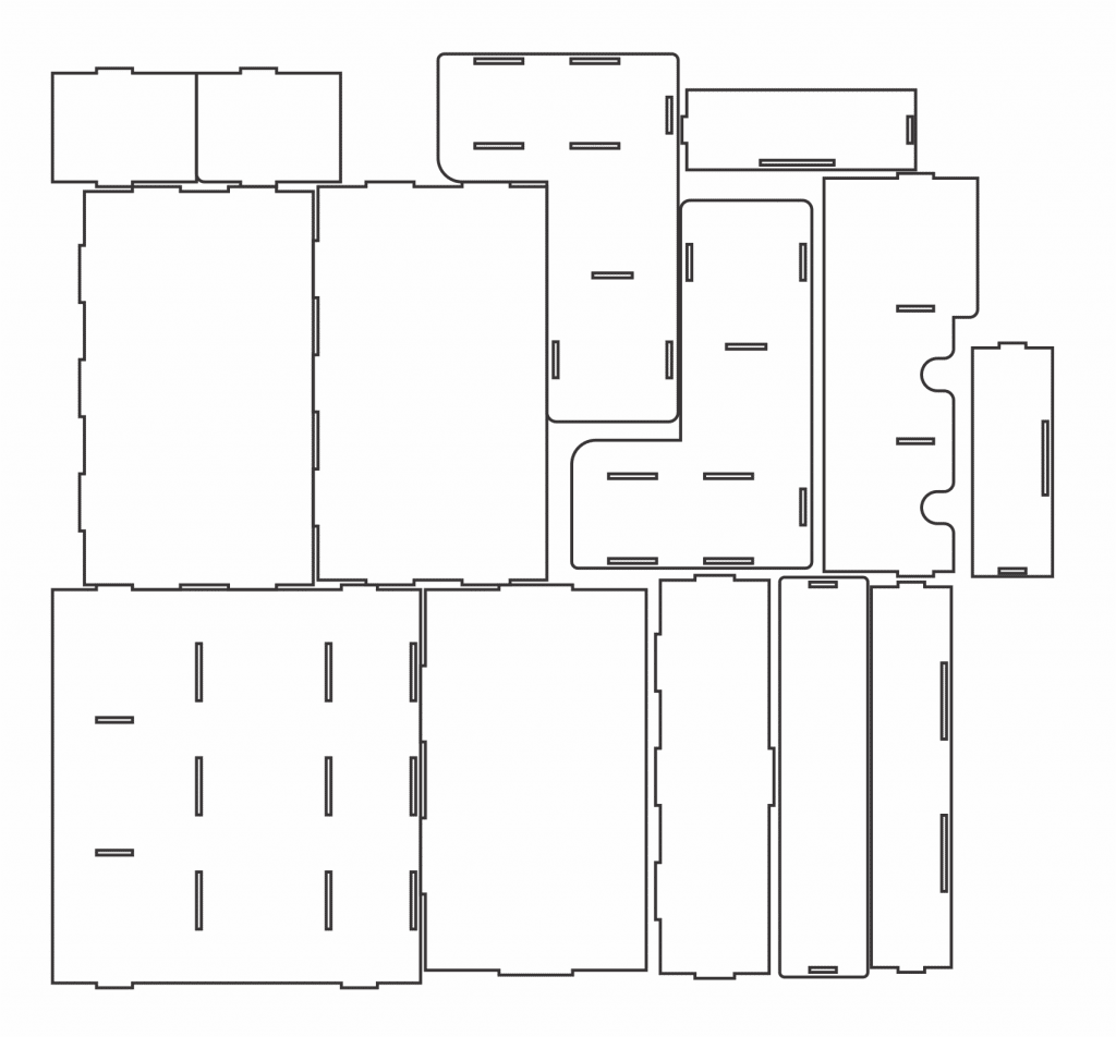 Organizador de varios niveles — vector para corte CNC