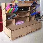 Organizador para plumas con cajón - Vector descarganle para corte CNC y grabado laser gratis | Stanser