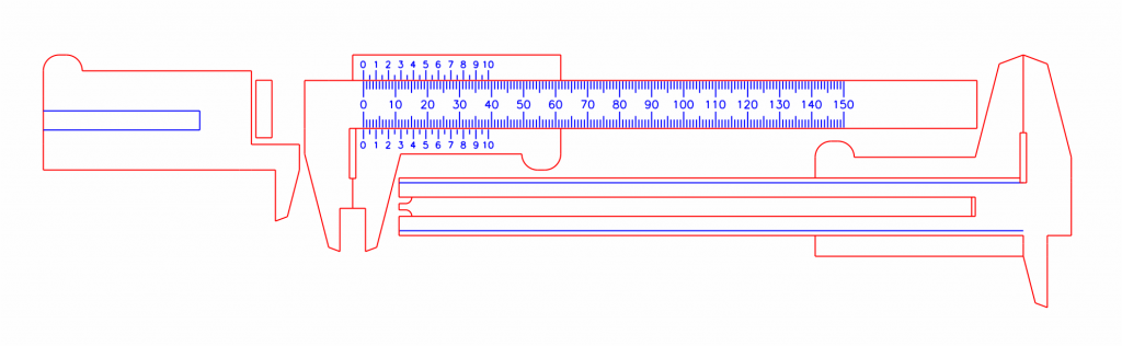 Calibrador Vernier 2 — vector para corte CNC