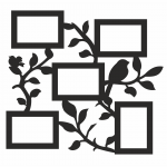 Marco "Ramas y pájaros" - Vector descarganle para corte CNC y grabado laser gratis | Stanser