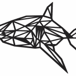 Tiburón geométrico - Vector descarganle para corte CNC y grabado laser gratis | Stanser