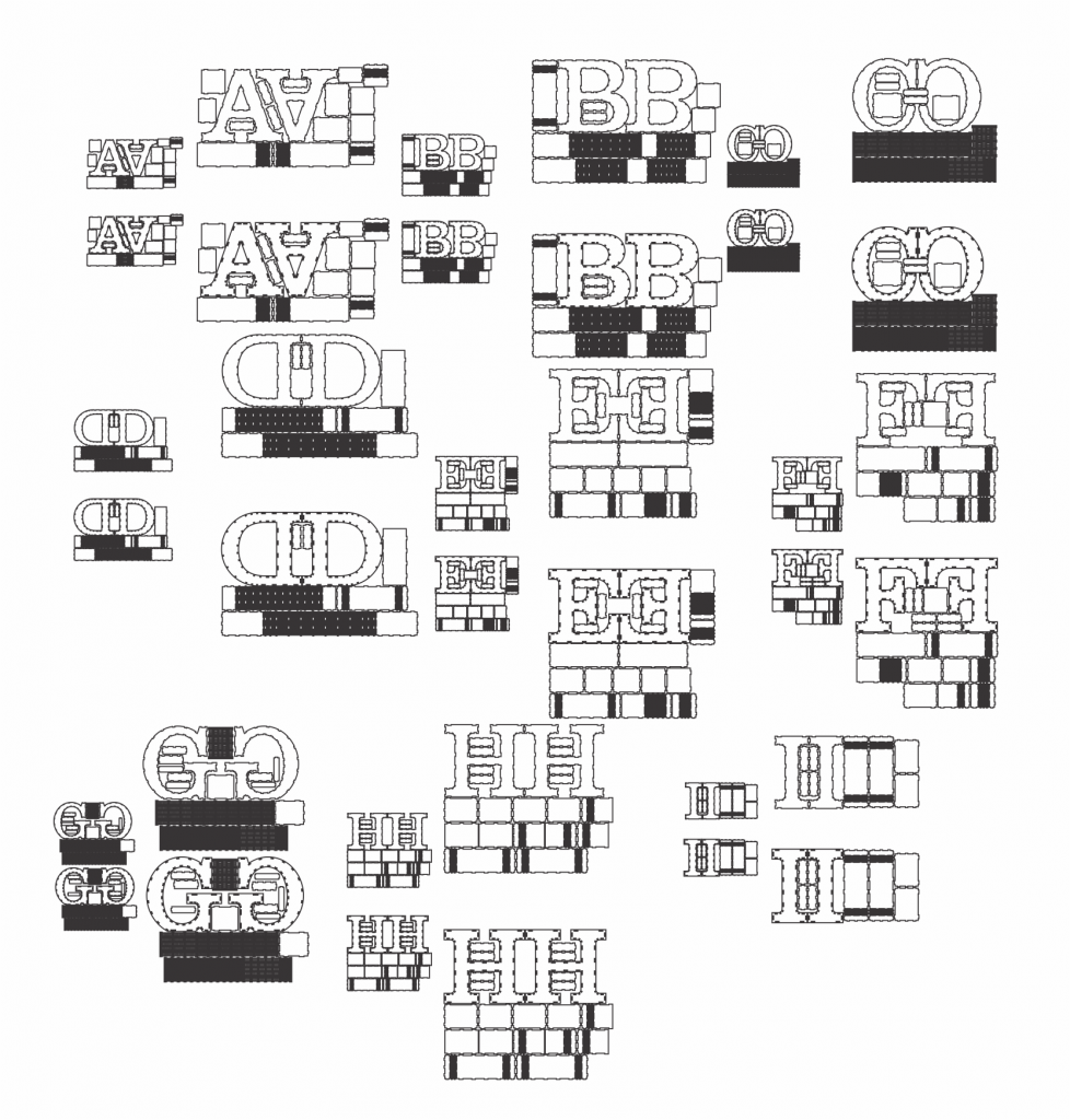 Abecedario 3D (A-I) — vector para corte CNC