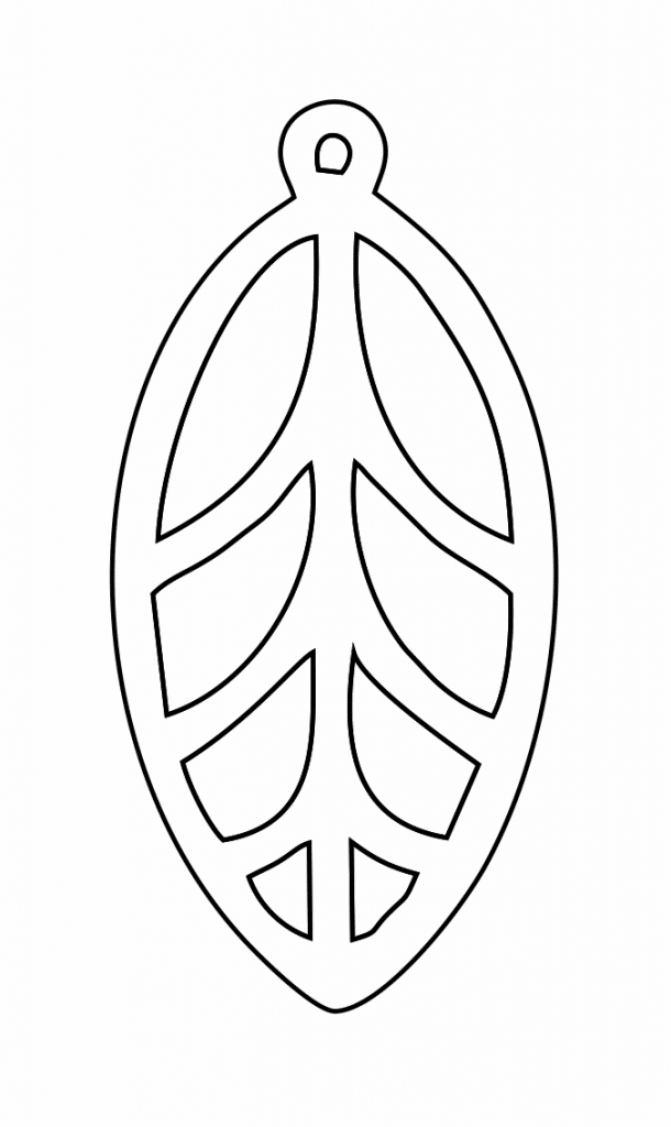 Arete con diseño de hoja 3 — vector para corte CNC