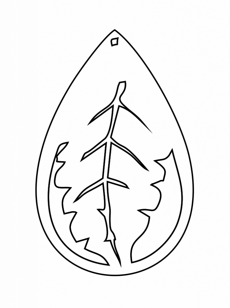 Aretes con diseño de hoja 33 — vector para corte CNC