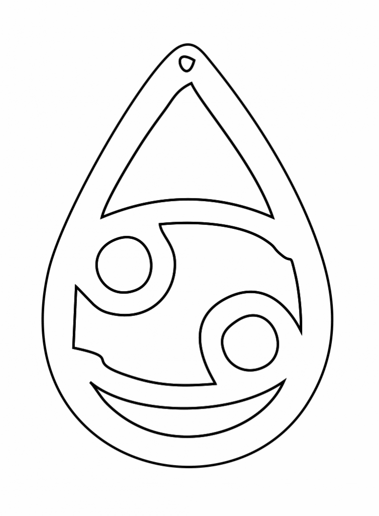 Aretes «Cáncer» — vector para corte CNC