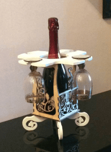 Base para botella de vino y copas