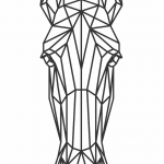 Caballo geométrico (vista frontal) - Vector descarganle para corte CNC y grabado laser gratis | Stanser