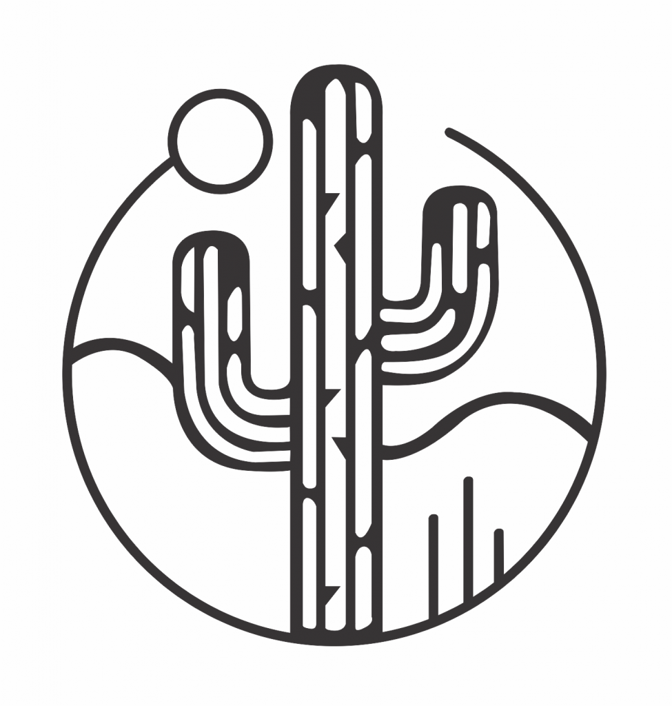 Cactus en el desierto — vector para corte CNC