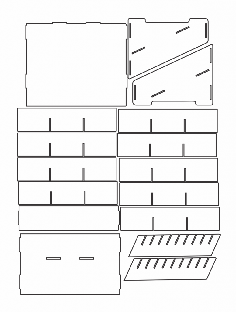 Caja porta-celulares — vector para corte CNC