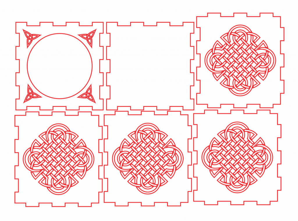 Caja «Nudo Celta» — vector para corte CNC