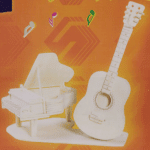 Guitarra y piano 3D - Vector SVG DXF para CNC Router y Laser CO2 - Descargable gratis | Stanser