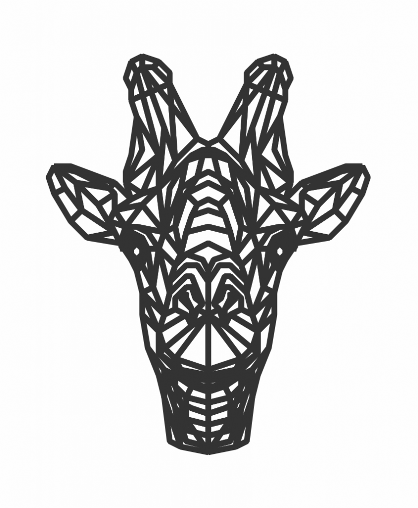 Cabeza de Jirafa (Frontal) — vector para corte CNC