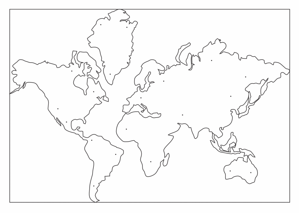 Mapa Mundi retroiluminado — vector para corte CNC