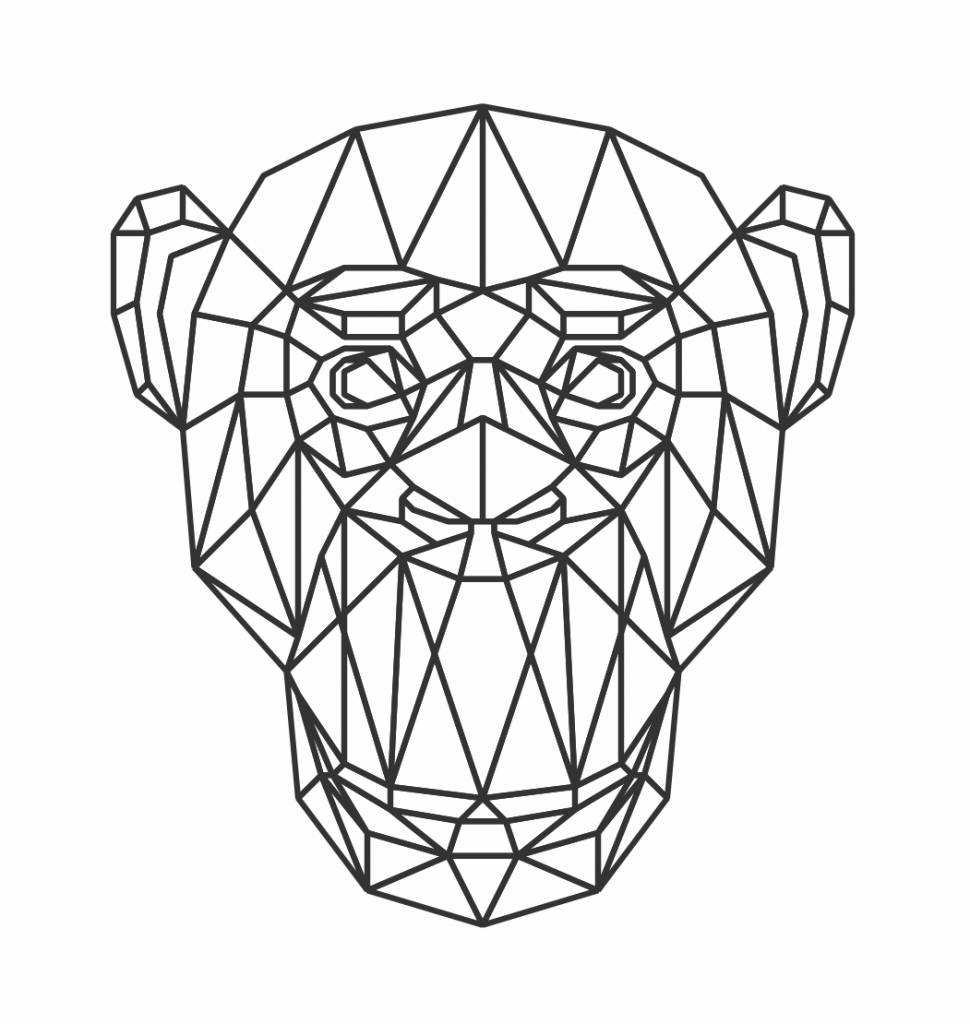 Mono Geométrico — vector para corte CNC