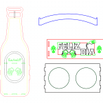 Portacervezas (2 espacios) - Vector descarganle para corte CNC y grabado laser gratis | Stanser