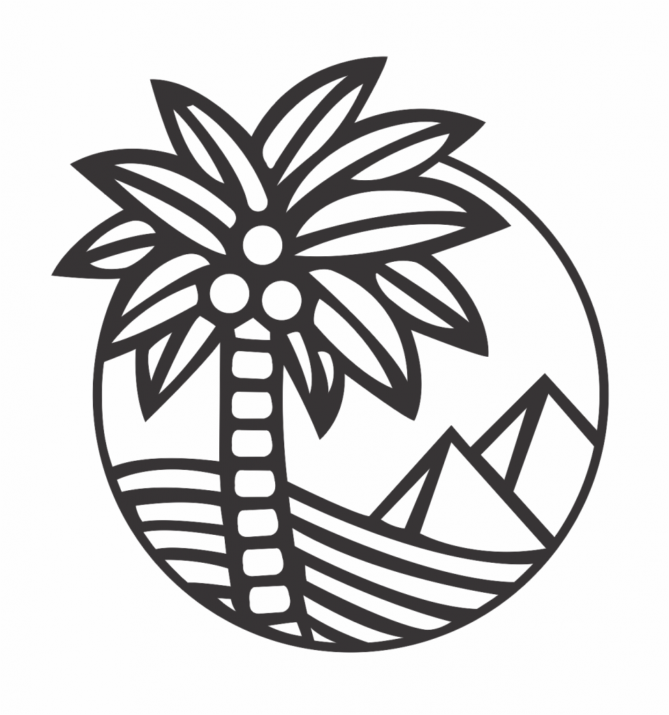 Palmera en el desierto — vector para corte CNC