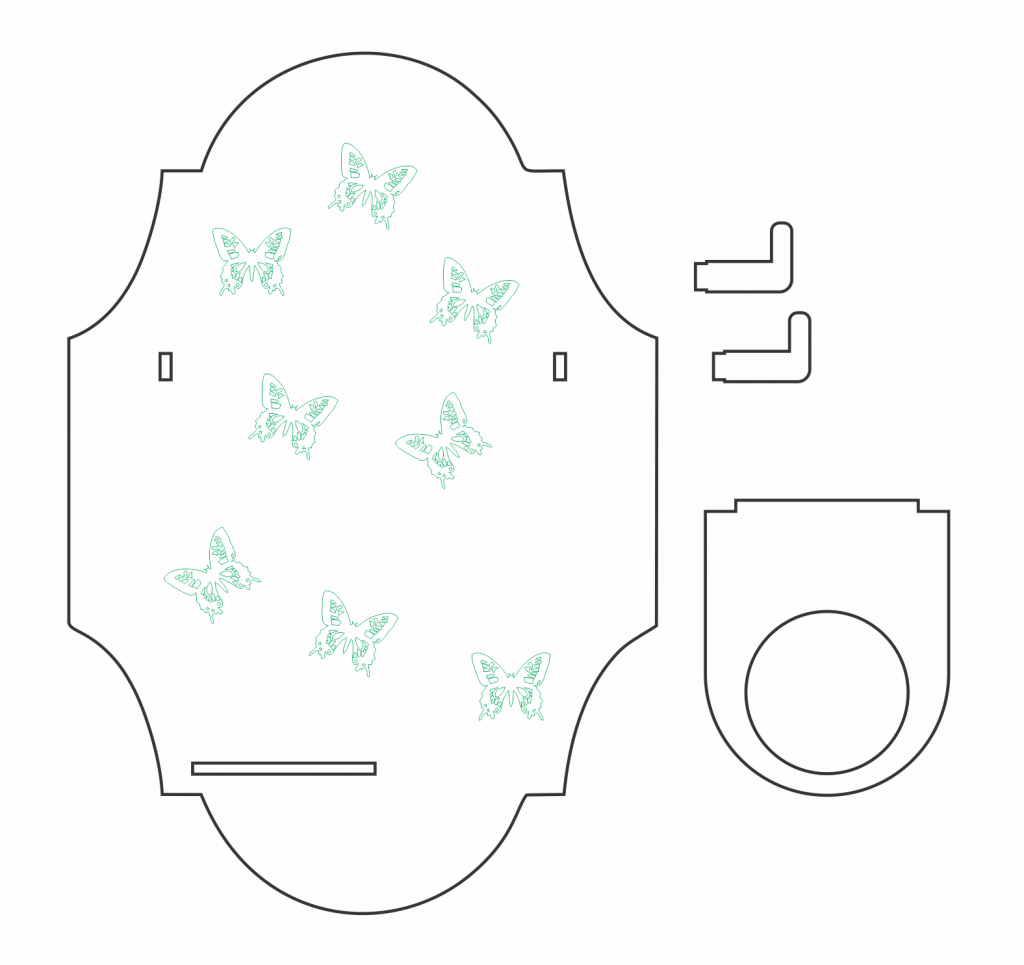 Porta-secadora de pelo — vector para corte CNC